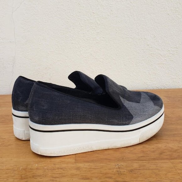 Stella McCartney Dark Grey Star Binx Canvas Platform Slip-on Sneakers - Picture 4 of 12